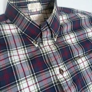 Viyella Patrick James Men’s Plaid Flannel Long Sleeve Shirt Wool Blend XXL